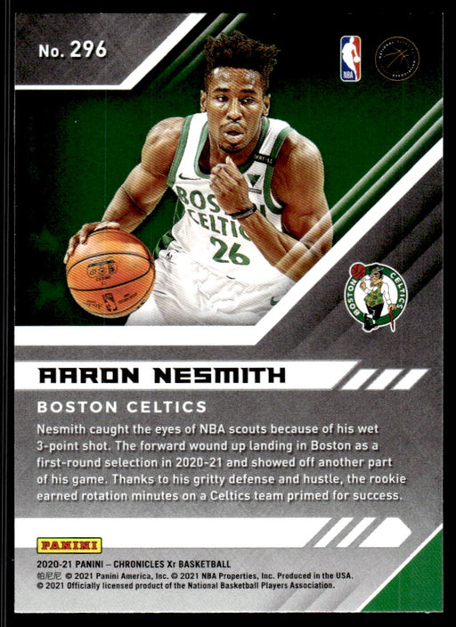 Aaron Nesmith 2020 Panini Chronicles Basketball XR Back of Card