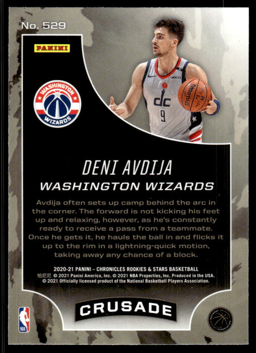 Deni Avdija 2020 Panini Chronicles Basketball Crusade Back of Card