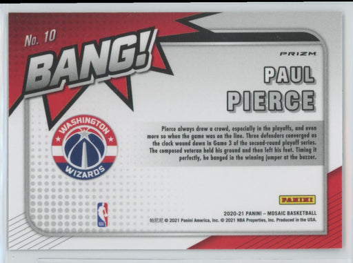 2020 Panini Mosaic # 10 Paul Pierce Bang! Green Prizm Washington Wizards - Collectible Craze America