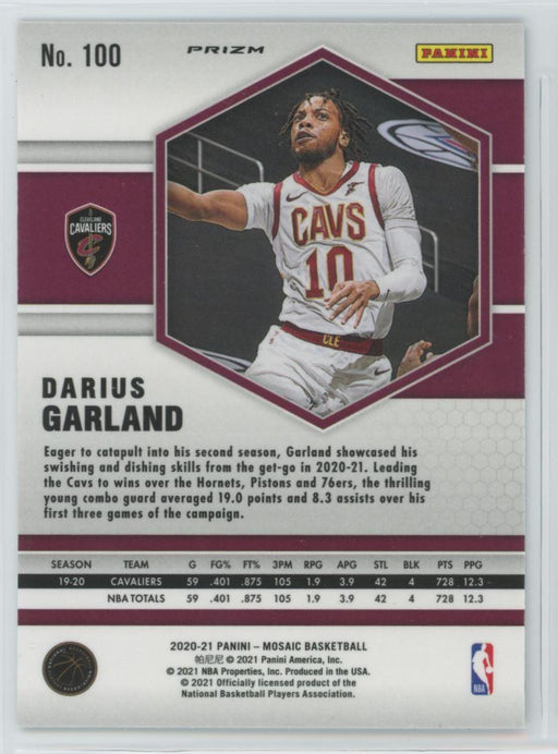 2020 Panini Mosaic # 100 Darius Garland Reactive Blue Prizm Cleveland Cavaliers - Collectible Craze America