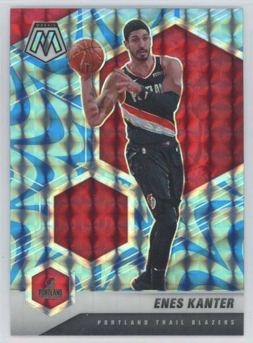 2020 Panini Mosaic # 120 Enes Kanter Reactive Blue Prizm Portland Trail Blazers - Collectible Craze America