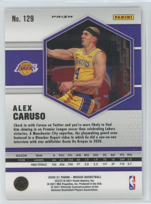 2020 Panini Mosaic # 129 Alex Caruso Reactive Blue Prizm Los Angeles Lakers - Collectible Craze America