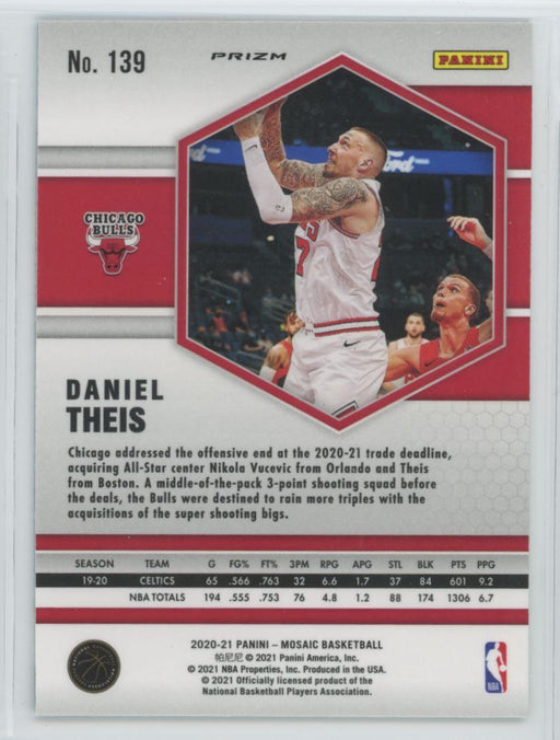 2020 Panini Mosaic # 139 Daniel Theis Reactive Blue Prizm Chicago Bulls - Collectible Craze America