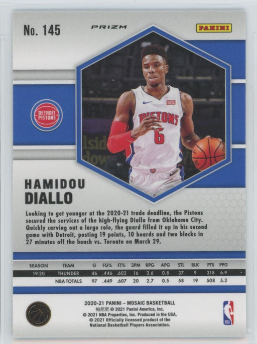 2020 Panini Mosaic # 145 Hamidou Diallo Reactive Blue Prizm Detroit Pistons - Collectible Craze America