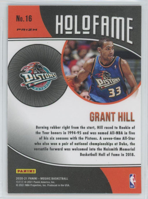 2020 Panini Mosaic # 16 Grant Hill Holofame Mosaic Prizm Detroit Pistons - Collectible Craze America