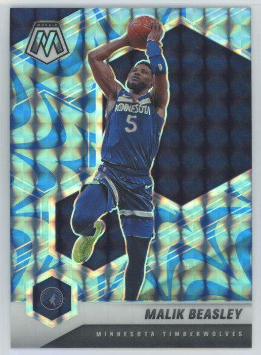 2020 Panini Mosaic # 162 Malik Beasley Reactive Blue Prizm Minnesota Timberwolves - Collectible Craze America