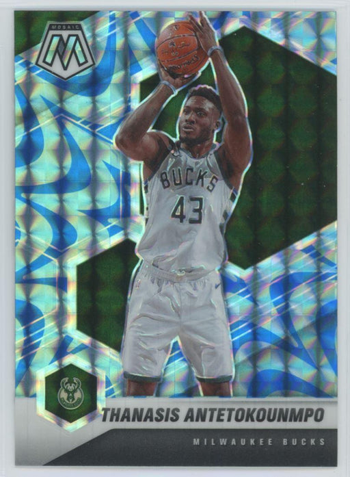 2020 Panini Mosaic # 167 Thanasis Antetokounmpo Reactive Blue Prizm Milwaukee Bucks - Collectible Craze America