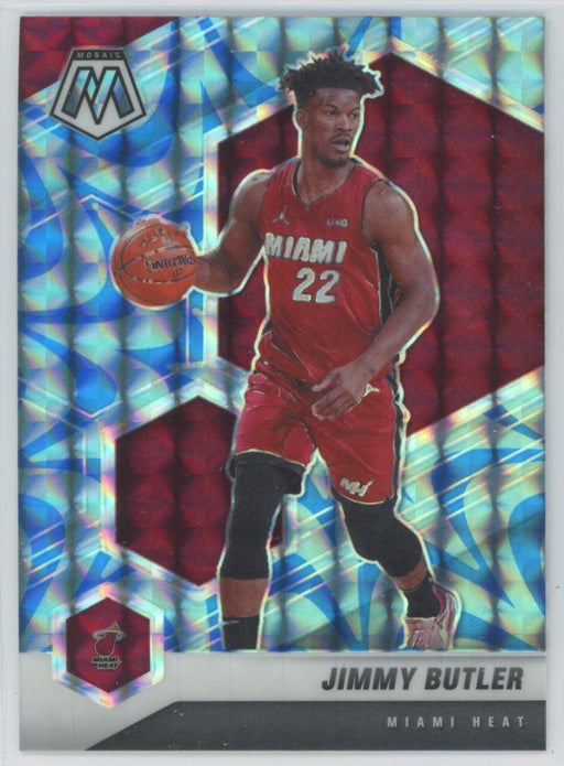 2020 Panini Mosaic # 177 Jimmy Butler Reactive Blue Prizm Miami Heat - Collectible Craze America