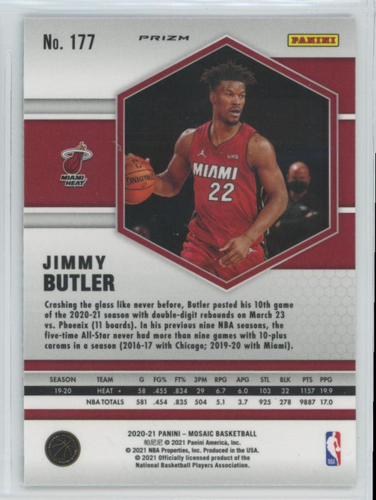 2020 Panini Mosaic # 177 Jimmy Butler Reactive Blue Prizm Miami Heat - Collectible Craze America