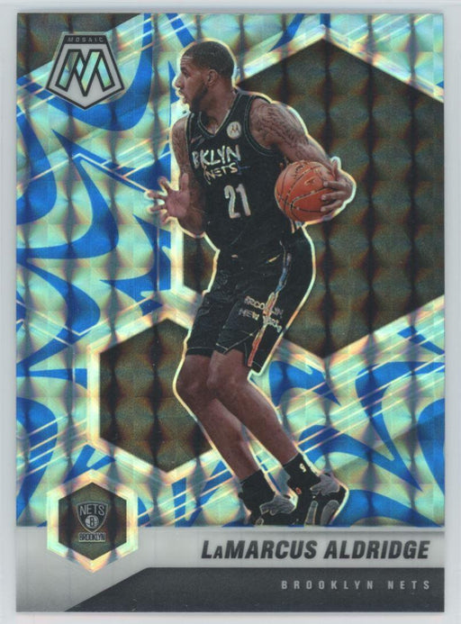 2020 Panini Mosaic # 182 LaMarcus Aldridge Reactive Blue Prizm Brooklyn Nets - Collectible Craze America