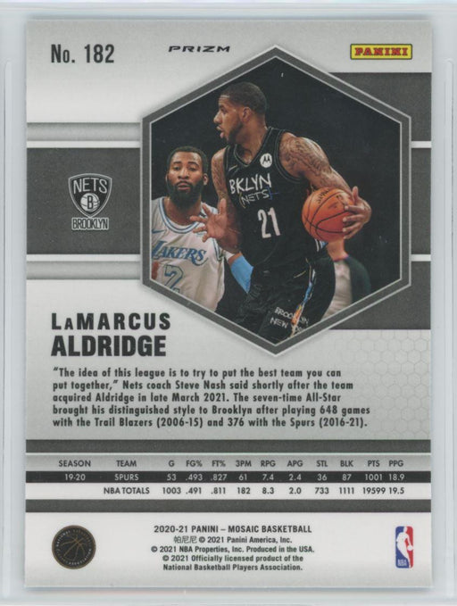 2020 Panini Mosaic # 182 LaMarcus Aldridge Reactive Blue Prizm Brooklyn Nets - Collectible Craze America