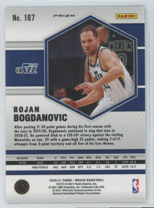 2020 Panini Mosaic # 187 Bojan Bogdanovic Reactive Blue Prizm Utah Jazz - Collectible Craze America