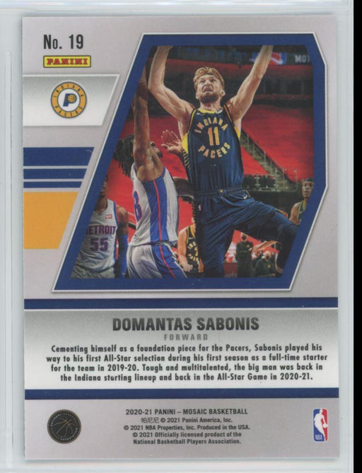 2020 Panini Mosaic # 19 Domantas Sabonis Will to Win Indiana Pacers - Collectible Craze America