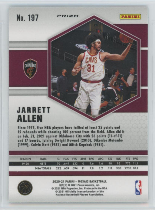 2020 Panini Mosaic # 197 Jarrett Allen Reactive Blue Prizm Cleveland Cavaliers - Collectible Craze America