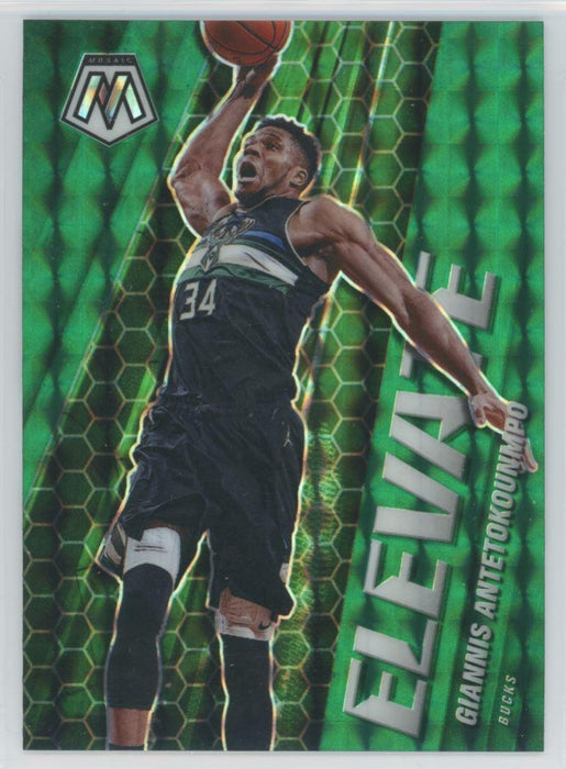 2020 Panini Mosaic # 2 Giannis Antetokounmpo Elevate Green Prizm Milwaukee Bucks - Collectible Craze America