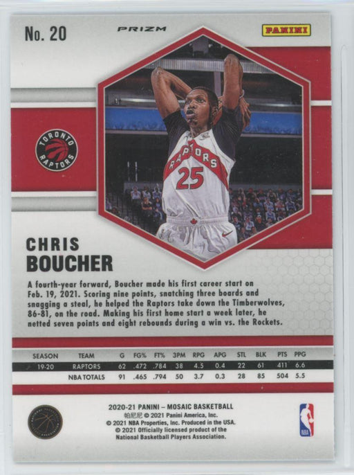 2020 Panini Mosaic # 20 Chris Boucher Reactive Blue Prizm Toronto Raptors - Collectible Craze America