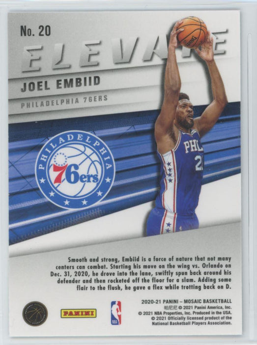 2020 Panini Mosaic # 20 Joel Embiid Elevate Philadelphia 76ers - Collectible Craze America