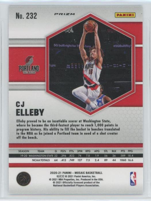 2020 Panini Mosaic # 232 CJ Elleby RC Reactive Blue Prizm Portland Trail Blazers - Collectible Craze America