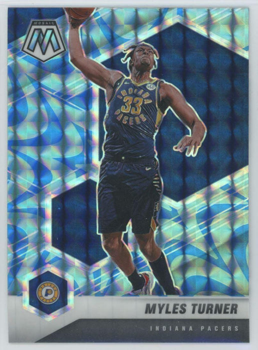 2020 Panini Mosaic # 25 Myles Turner Reactive Blue Prizm Indiana Pacers - Collectible Craze America