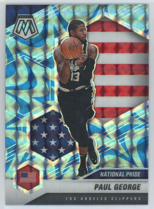 2020 Panini Mosaic # 255 Paul George Reactive Blue Prizm Los Angeles Clippers - Collectible Craze America