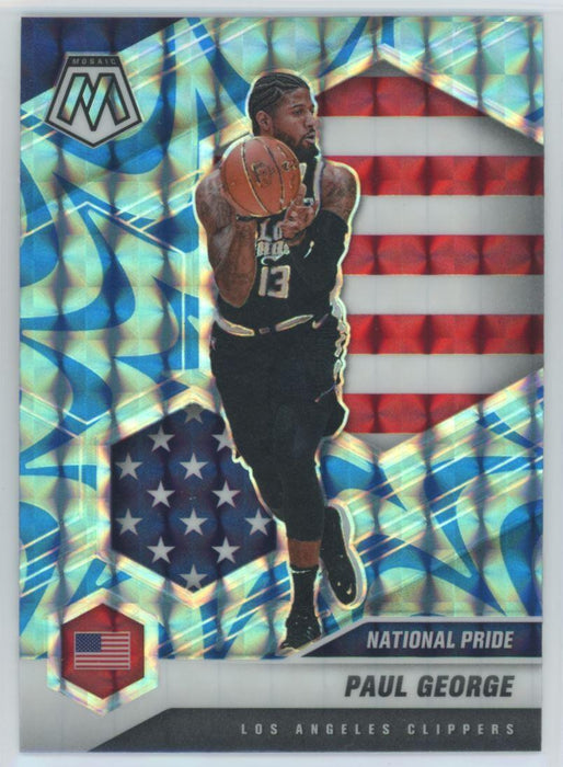 2020 Panini Mosaic # 255 Paul George Reactive Blue Prizm Los Angeles Clippers - Collectible Craze America