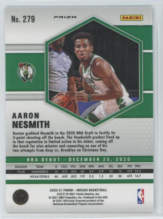 2020 Panini Mosaic # 279 Aaron Nesmith RC Reactive Blue Prizm Boston Celtics - Collectible Craze America