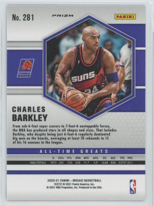 2020 Panini Mosaic # 281 Charles Barkley Reactive Blue Prizm Phoenix Suns - Collectible Craze America