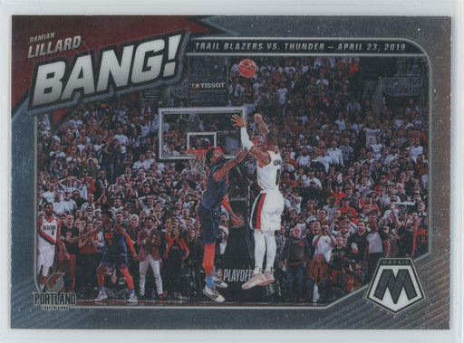 2020 Panini Mosaic # 3 Damian Lillard Bang! Portland Trail Blazers - Collectible Craze America