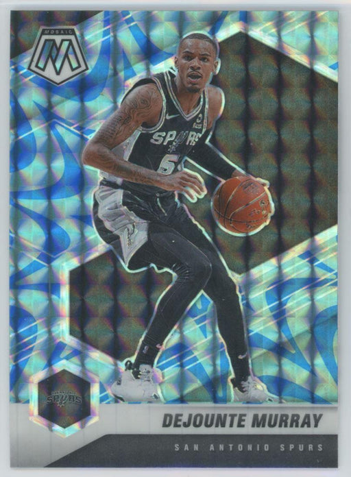 2020 Panini Mosaic # 46 Dejounte Murray Reactive Blue Prizm San Antonio Spurs - Collectible Craze America