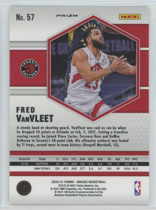 2020 Panini Mosaic # 57 Fred VanVleet Reactive Blue Prizm Toronto Raptors - Collectible Craze America