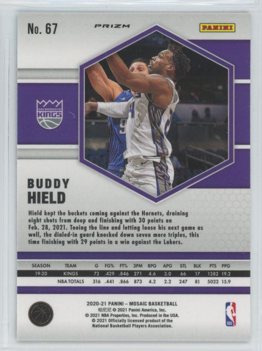 2020 Panini Mosaic # 67 Buddy Hield Reactive Blue Prizm Sacramento Kings - Collectible Craze America