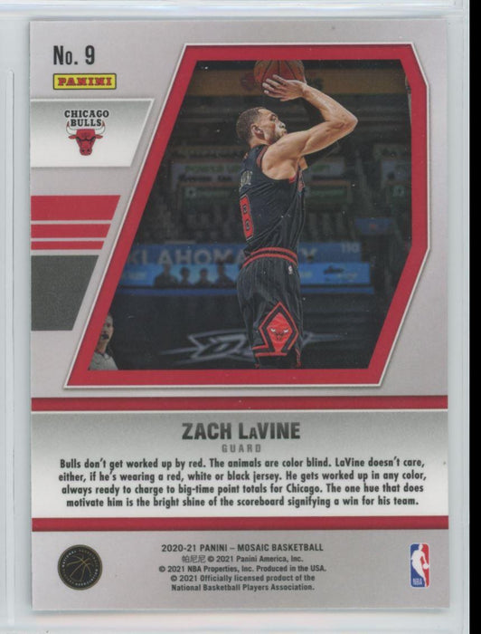 2020 Panini Mosaic # 9 Zach LaVine Will to Win Chicago Bulls - Collectible Craze America