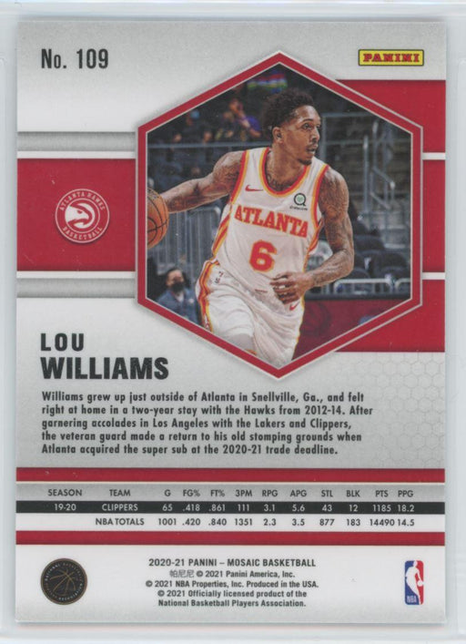 2020 Panini Mosaic Basketball # 109 Lou Williams Atlanta Hawks - Collectible Craze America