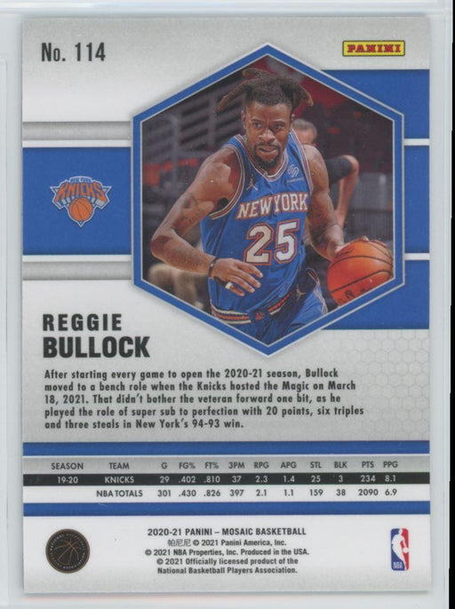 2020 Panini Mosaic Basketball # 114 Reggie Bullock New York Knicks - Collectible Craze America