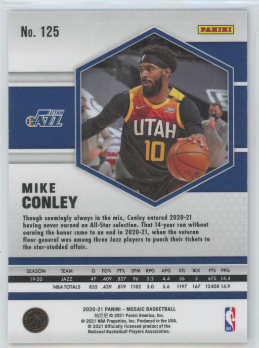 2020 Panini Mosaic Basketball # 125 Mike Conley Utah Jazz - Collectible Craze America