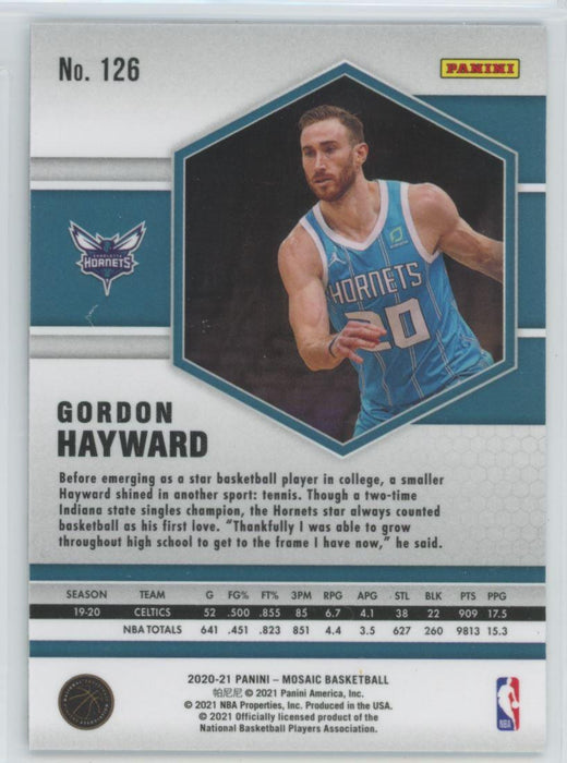 2020 Panini Mosaic Basketball # 126 Gordon Hayward Charlotte Hornets - Collectible Craze America