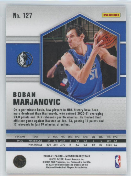 2020 Panini Mosaic Basketball # 127 Boban Marjanovic Dallas Mavericks - Collectible Craze America