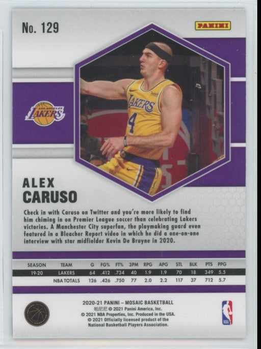 2020 Panini Mosaic Basketball # 129 Alex Caruso Los Angeles Lakers - Collectible Craze America