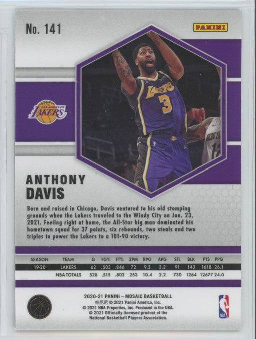 2020 Panini Mosaic Basketball # 141 Anthony Davis Los Angeles Lakers - Collectible Craze America