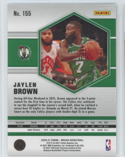 2020 Panini Mosaic Basketball # 155 Jaylen Brown Boston Celtics - Collectible Craze America