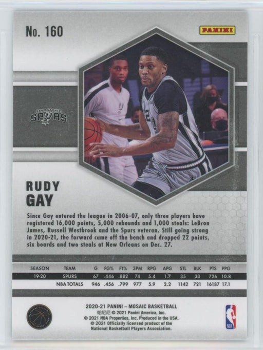 2020 Panini Mosaic Basketball # 160 Rudy Gay San Antonio Spurs - Collectible Craze America