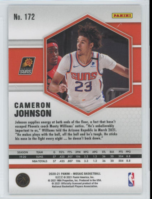 2020 Panini Mosaic Basketball # 172 Cameron Johnson Phoenix Suns - Collectible Craze America