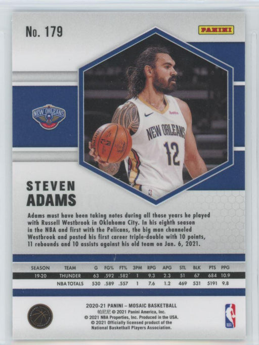 2020 Panini Mosaic Basketball # 179 Steven Adams New Orleans Pelicans - Collectible Craze America