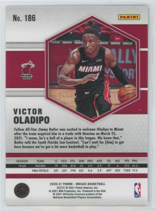 2020 Panini Mosaic Basketball # 186 Victor Oladipo Miami Heat - Collectible Craze America