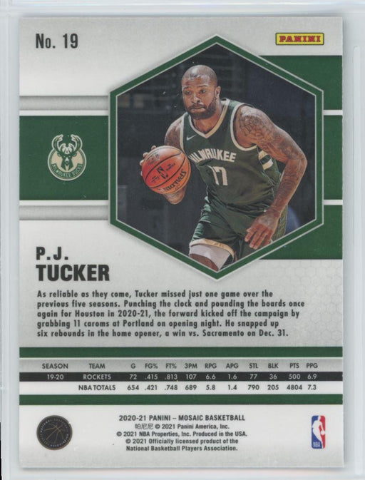 2020 Panini Mosaic Basketball # 19 P.J. Tucker Milwaukee Bucks - Collectible Craze America