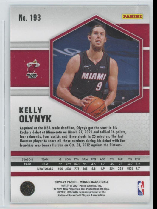 2020 Panini Mosaic Basketball # 193 Kelly Olynyk Miami Heat - Collectible Craze America