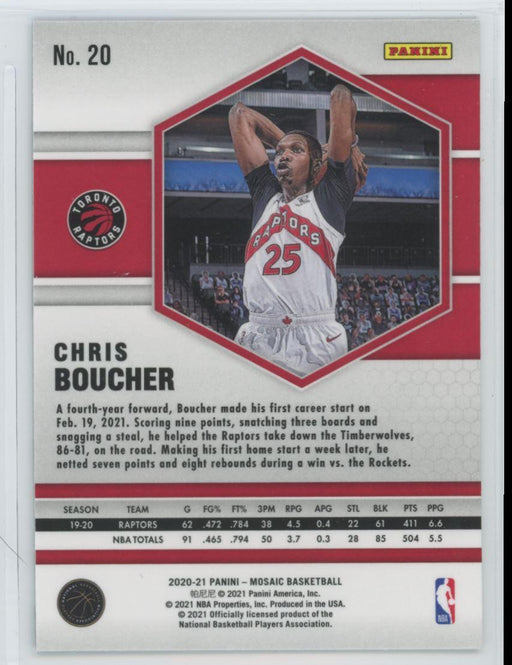 2020 Panini Mosaic Basketball # 20 Chris Boucher Toronto Raptors - Collectible Craze America