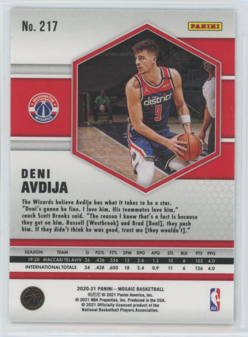 2020 Panini Mosaic Basketball # 217 Deni Avdija RC Washington Wizards - Collectible Craze America