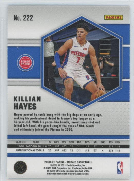 2020 Panini Mosaic Basketball # 222 Killian Hayes RC Detroit Pistons - Collectible Craze America