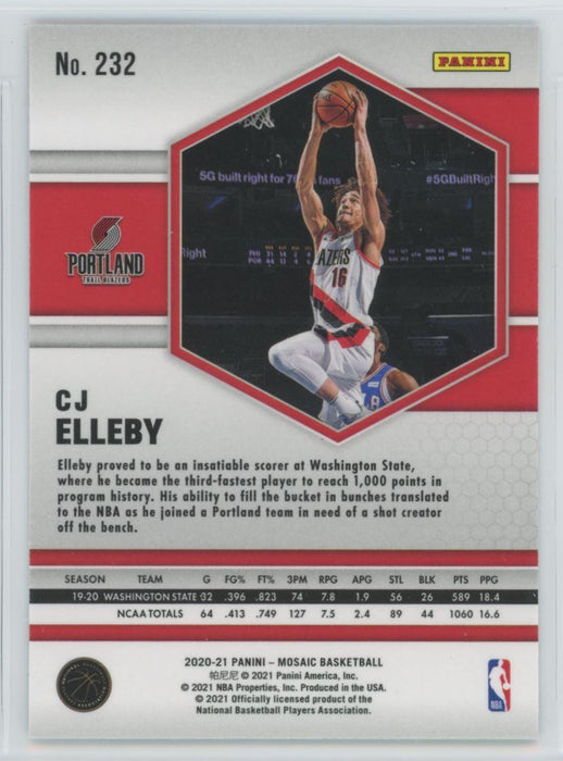 2020 Panini Mosaic Basketball # 232 CJ Elleby RC Portland Trail Blazers - Collectible Craze America